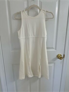 Tuckernuck Cream Sleeveless Tennis Dress with Lace Insets